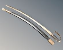 A reproduction sabre in sheath.