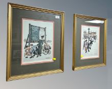 After Margaret Chapman : The Family Outing reproduction in colours, signed in pencil,