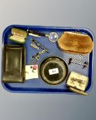 A vintage Commodore calculator, together with trophy stand, knife rest, magnifying glass,