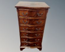 A Regency style narrow six drawer chest