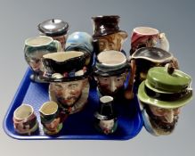 A tray of character jugs : Kingston pottery,