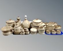 An extensive Denby Memories tea and dinner service with matching vase and table lamp