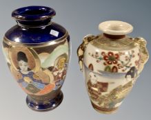 Two Japanese Satsuma vases