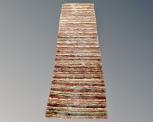 A John Lewis rustic jute multi stripped runner,