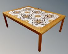A 20th century Danish rectangular tile topped coffee table.