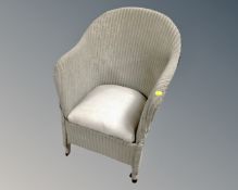 A painted mid-20th century loom armchair.