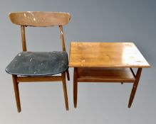 A Danish teak two tier occasional table (width 60cm),