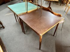 Two vintage folding card tables.
