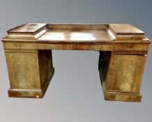 A 19th century mahogany twin pedestal low sideboard.