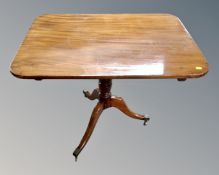 A 19th century mahogany rectangular tilt topped pedestal occasional table.