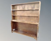 A 20th century double open bookcase.