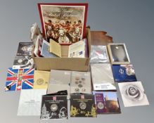 A collection of coins to include uncirculated commemorative editions,