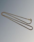 A Continental yellow gold fine necklace, stamped 333, 4g, length 50 cm.