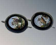 A pair of millefiori earrings.