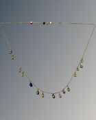 A fine early 20th century Russian enamel and gem set egg pendant necklace,