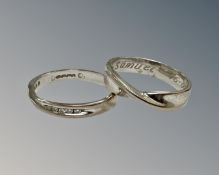 An 18ct white gold twist engagement ring size J 1/2,