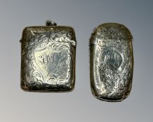 Two antique silver vesta cases.