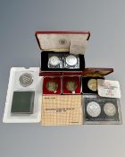 A collection of coins and commemorative issues to include : Two-part Icelandic settlement of