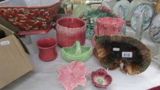 A mixed lot of pottery including jardinieres, jugs etc., (Collect only)