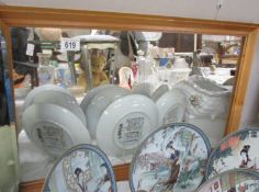 A pine framed mirror. (Collect only)