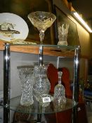 A mixed lot of cut glass vases etc., (Collect only)