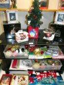 A quantity of Christmas decorations including Disney, plus cards, letters to Santa etc COLLECT ONLY