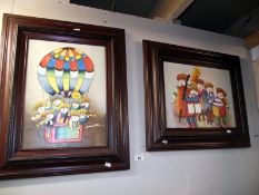 2 signed oil on canvas by Joyce Roybal 48.5cm x 59cm (image 29.5cm x 39.5cm) COLLECT ONLY