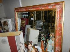 A good mirror in a pink patterned frame. COLLECT ONLY.