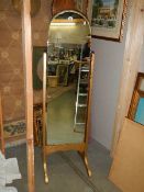 A 20th-century gilt framed cheval mirror. COLLECT ONLY.