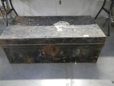 A vintage metal trunk. COLLECT ONLY.