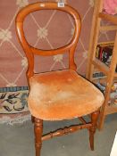 A mahogany hoop back bedroom chair. COLLECT ONLY.
