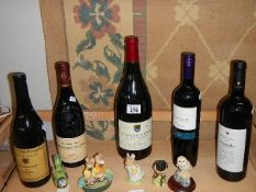 Five bottles of assorted wine etc., COLLECT ONLY.