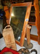 A pine mirror and a set of pine shelves, COLLECT ONLY.