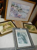 Five assorted framed and glazed pictures. COLLECT ONLY.