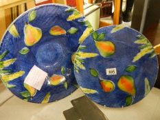A large M & S fruit bowl with matching plate, COLLECT ONLY.
