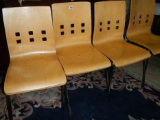 A set of four Danish style chrome base chairs. COLLECT ONLY.