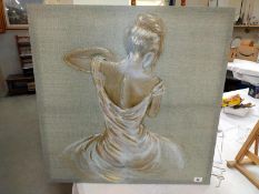 A large glitter print of a back view of a female study (80cm x 80cm) COLLECT ONLY