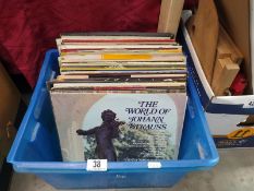 A quantity of LP records including Strauss, Brahms & Mozart etc.