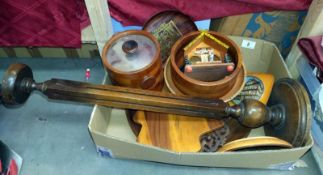 A large quantity of wooden items including ice bucket & plant stand etc. COLLECT ONLY