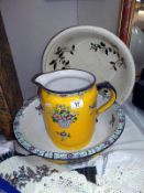 Large jug and bowl (bowl a/f) and one other bowl