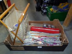 A large quantity of vintage knitting needles etc