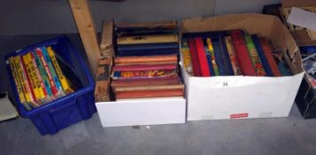 3 boxes of children's books and annuals 1930's onwards