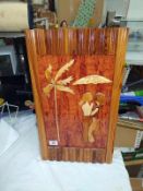 An ornate Oriental wall plaque 34cm x 58cm