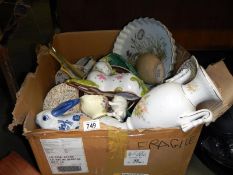 A box full of good china including Sylvac etc.