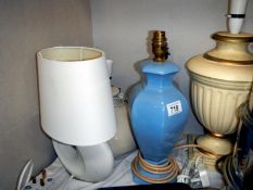 A quantity of table lamps