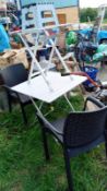 2 aluminium folding tables & 2 chairs etc. Collect Only.