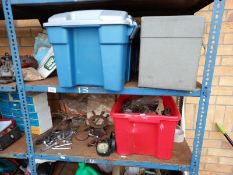 2 shelves of miscellaneous items including decorating items & tools etc. Collect Only.