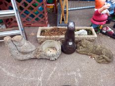 A good lot of garden ornaments including a water feature ornament. Collect Only.