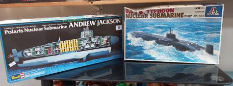 2 boxed submarine models, Revell 0520 and Italeri 551