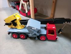 A painted wooden giant mobile crane (0.8ml - from kit)
